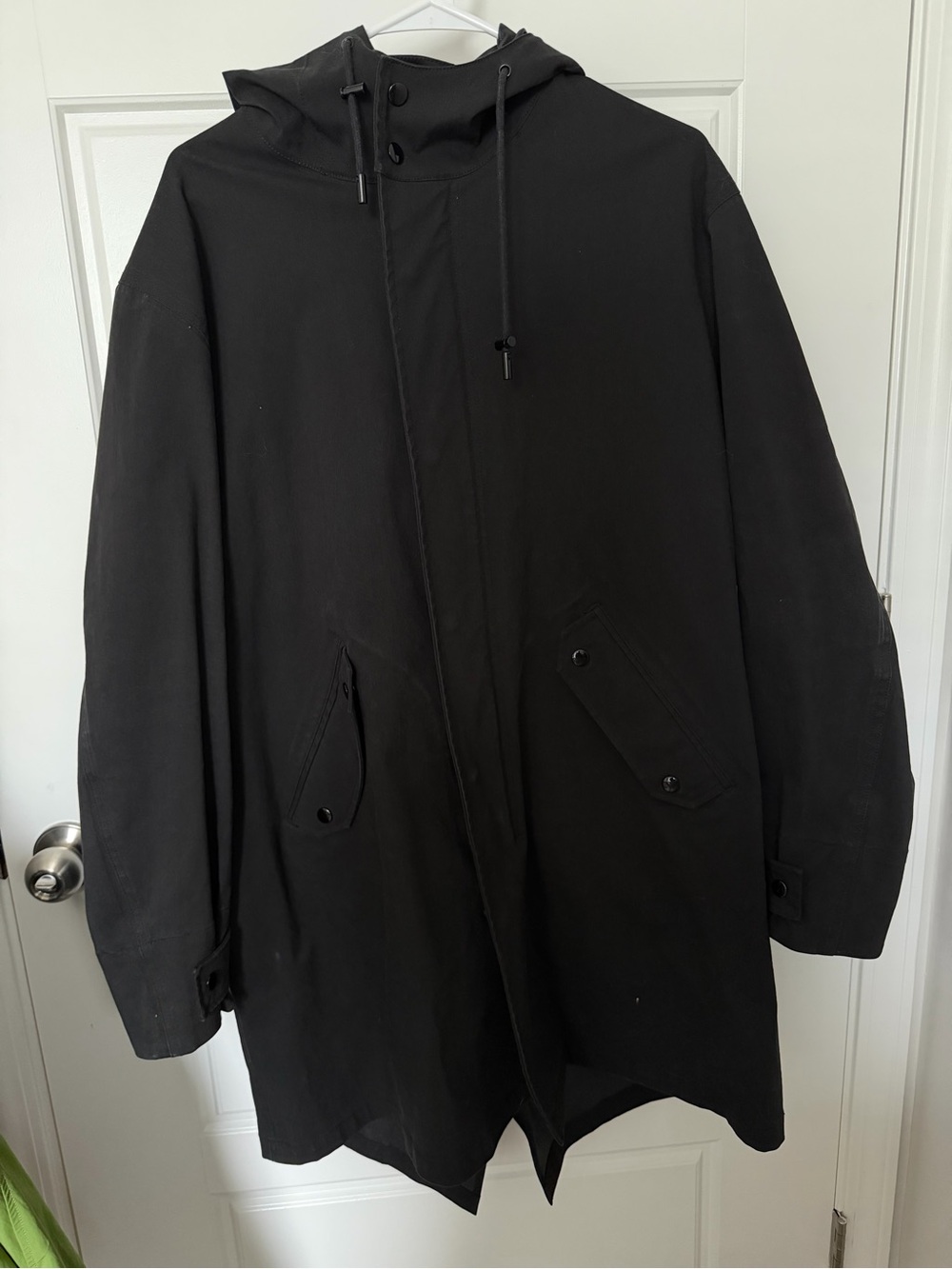 The Kooples Black Technical Hooded Parka Jacket